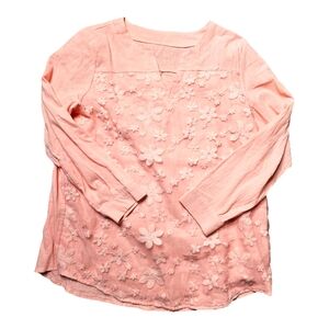 Pink Light Weight Cotton Tunic Style Womens Top One Size